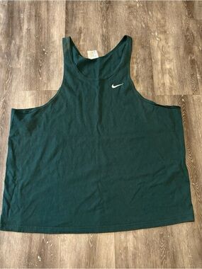 Vintage 90’s Nike XXL White Tag Green Tank Top Made In USA Swoosh